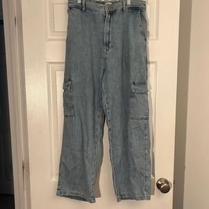 Zara High Rise Cargo Jeans